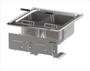 Salvis X-Line Drop-In Zweibecken-Fritteuse – Ablauf nach vorne