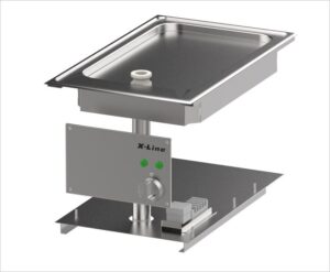 Salvis X-Line Drop-In Bratplatte 400 – Ablauf nach unten