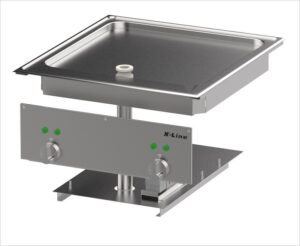 Salvis X-Line Drop-In Bratplatte 600 – Ablauf nach unten