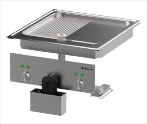 Salvis X-Line Drop-In Grill-/Bratplatte 600 – Ablauf nach vorne
