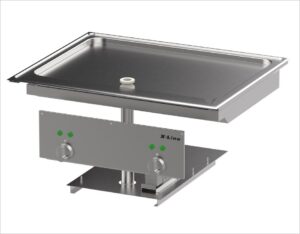 Salvis X-Line Drop-In Bratplatte 800 S – Ablauf nach unten